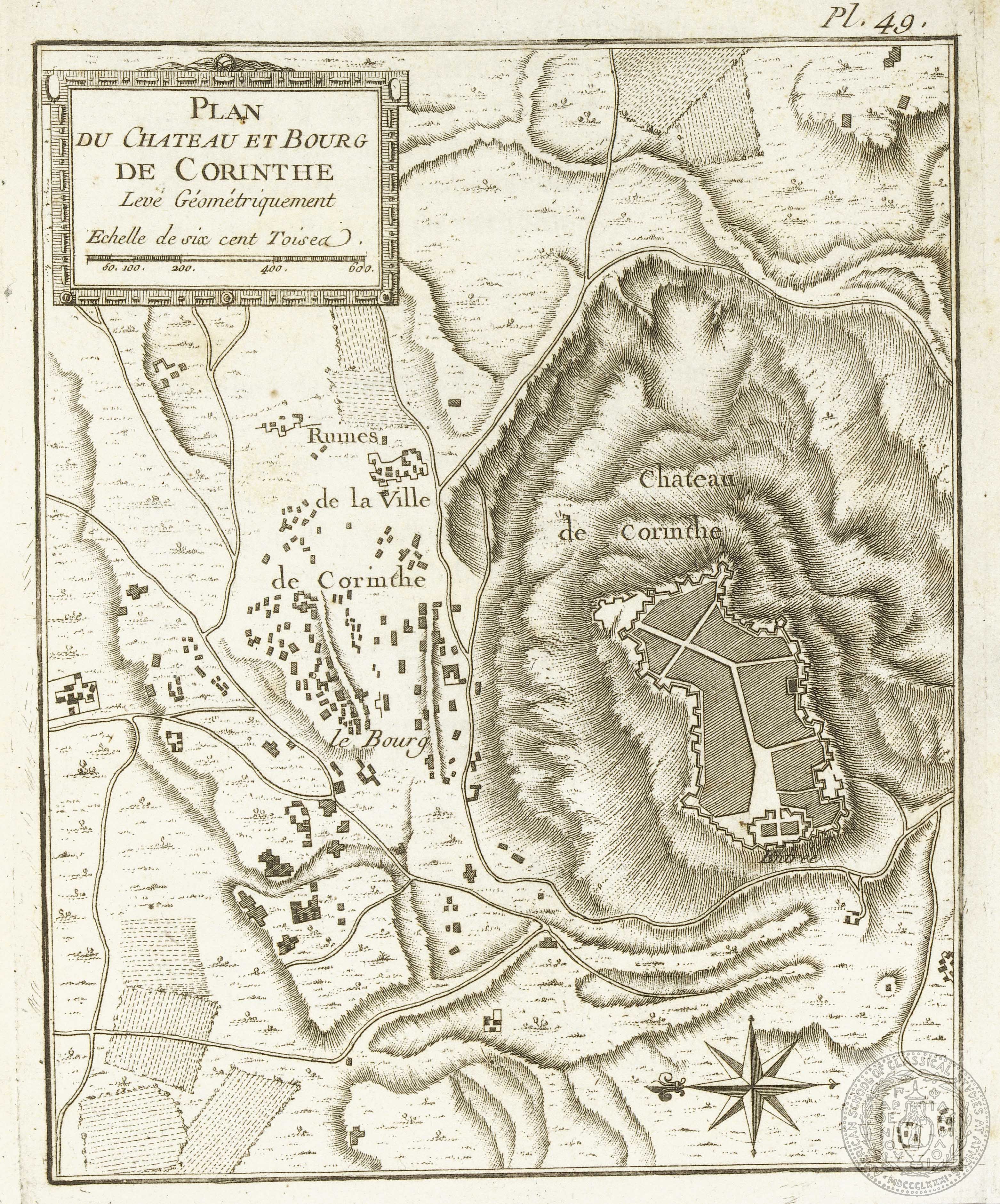 Plan du chateau et bourg de Corinthe